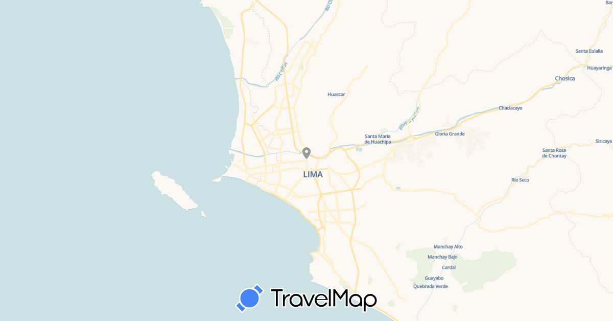 TravelMap itinerary: plane in Peru (South America)